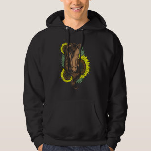 Horse Solros Cute Horse För manar Women Girls Hoodie