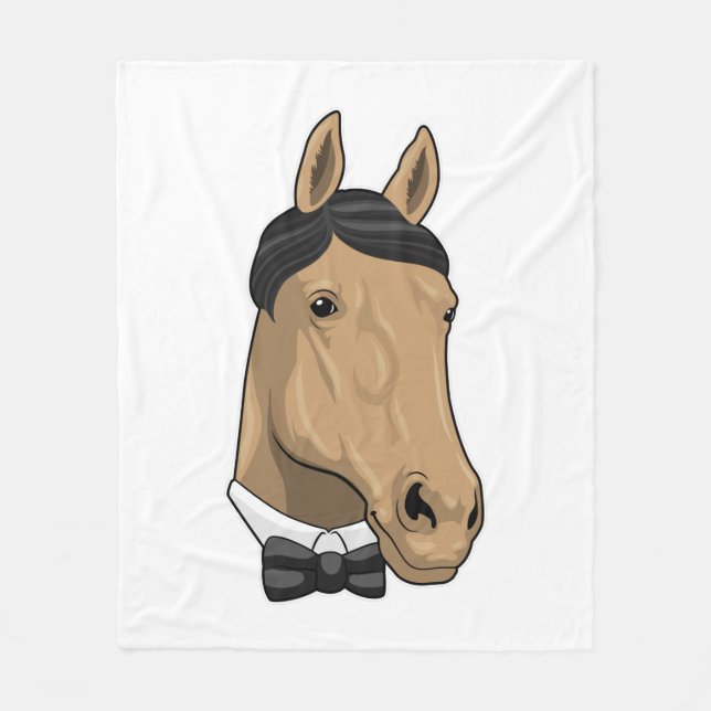 Horse som gentleman med Bow tie Fleecefilt (Framsidan)
