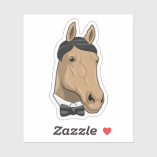 Horse som gentleman med Bow tie Klistermärken