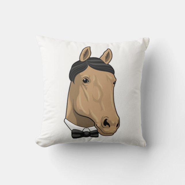 Horse som gentleman med Bow tie Kudde (Framsida)