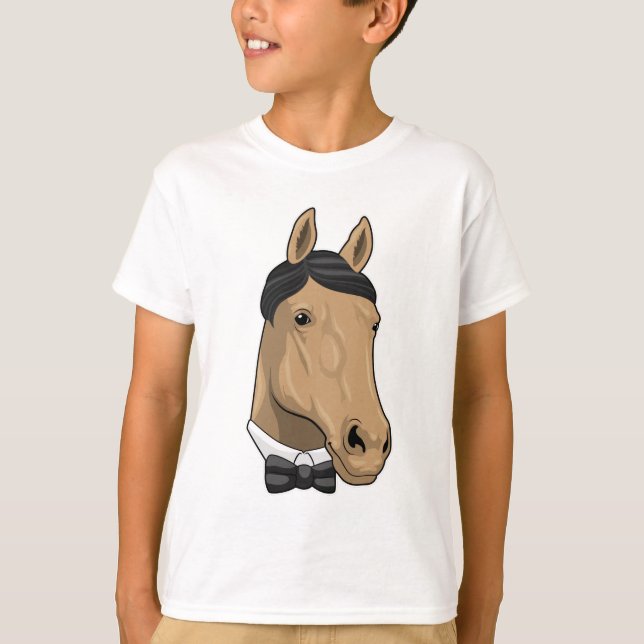 Horse som gentleman med Bow tie T Shirt (Framsida)