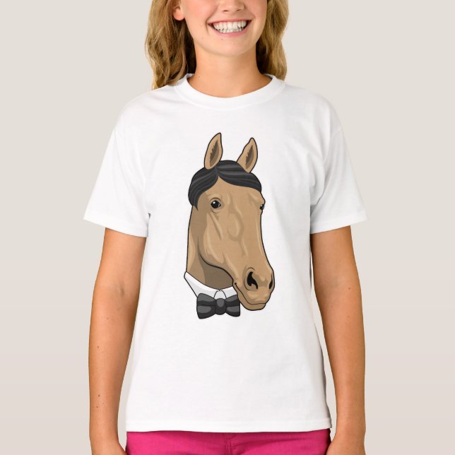 Horse som gentleman med Bow tie T Shirt (Framsida)