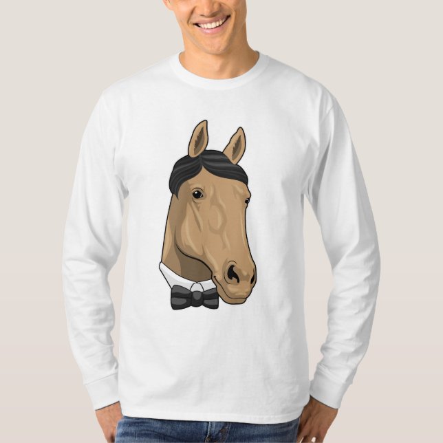 Horse som gentleman med Bow tie T Shirt (Framsida)