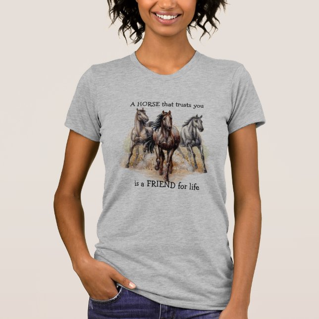HORSE som litar på FRIEND för livsoffert T Shirt (Framsida)