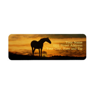 Horse Southwest Sunrise-adressetikett Returadress Etikett