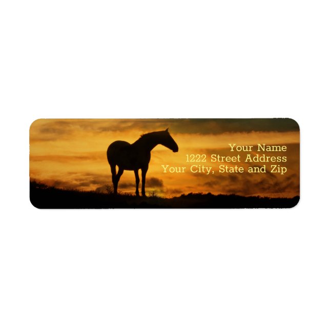 Horse Southwest Sunrise-adressetikett Returadress Etikett (Framsidan)