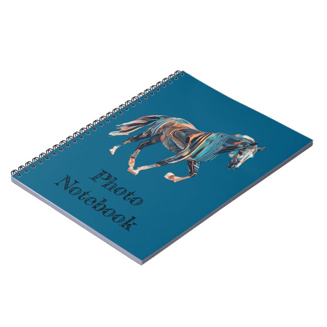 Horse Spiral Photo Notebook Anteckningsbok (Vänstra Sidan)