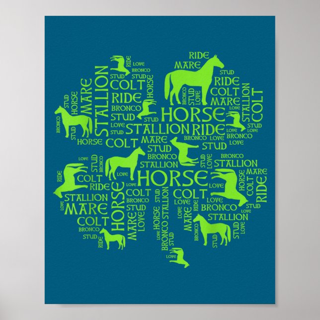 Horse St. Patrick's Day Iri-shirt - Clover Tee  Poster (Framsidan)