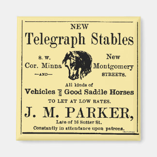 Horse Stable Newspaper Advertisement Magnet