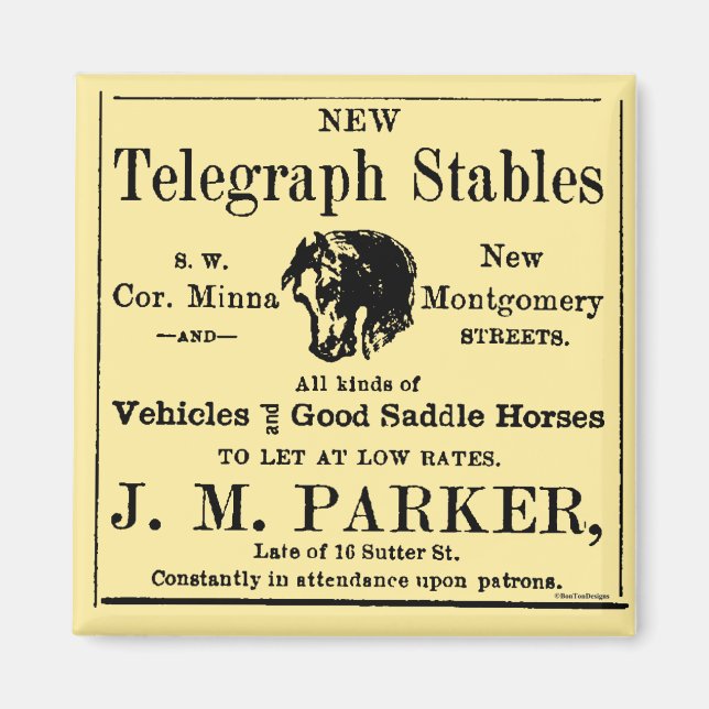 Horse Stable Newspaper Advertisement Magnet (Framsidan)