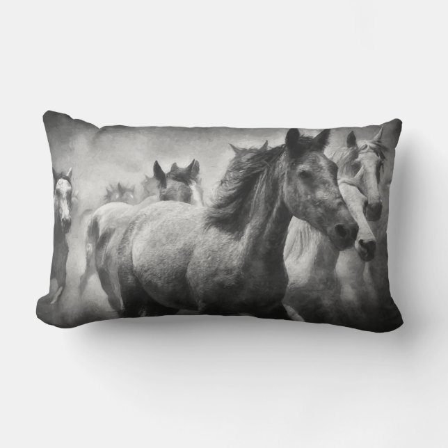 Horse Stampede Lumbar Pillow Lumbarkudde (Framsida)