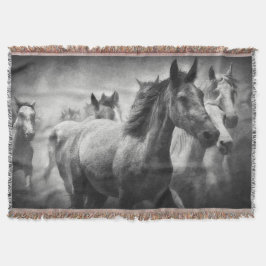 Horse Stampede Throw Blanket Filt