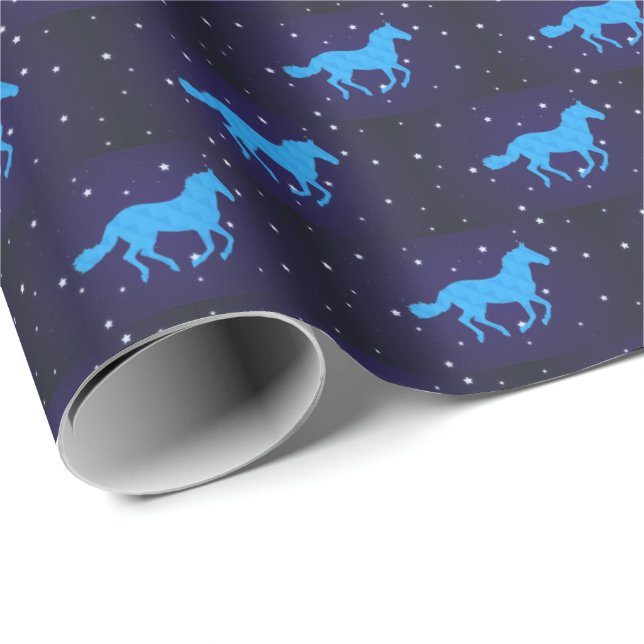 Horse Starry Night Presentpapper (Rullad Hörn)