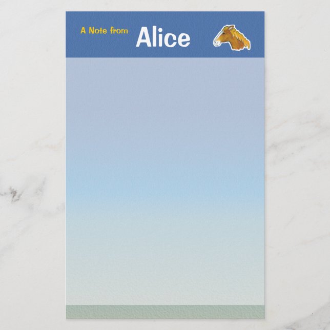 Horse Stationery Brevpapper (Framsida)