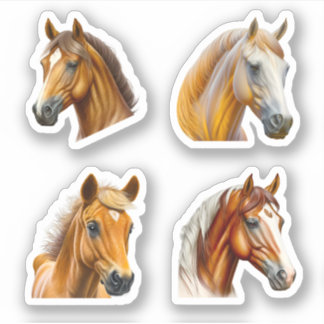 Horse Stickers 4 Pack - Cute Planner, Journal Klistermärken