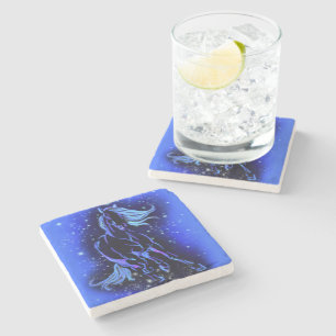 Horse Stone Underlägg Blue Moonlight Starry Night
