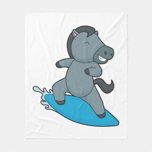 Horse Surfer Vatten sport Fleecefilt (Framsidan)