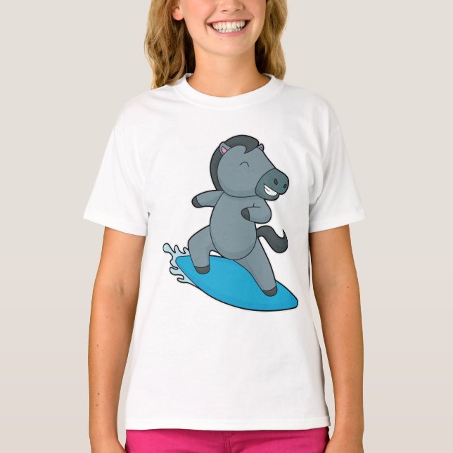 Horse Surfer Vatten sport T Shirt (Framsida)