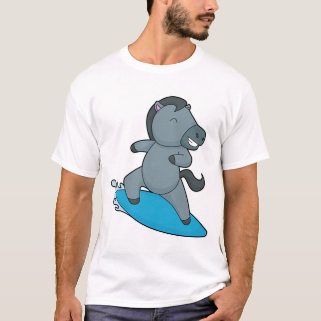 Horse Surfer Vatten sport T Shirt (Framsida)