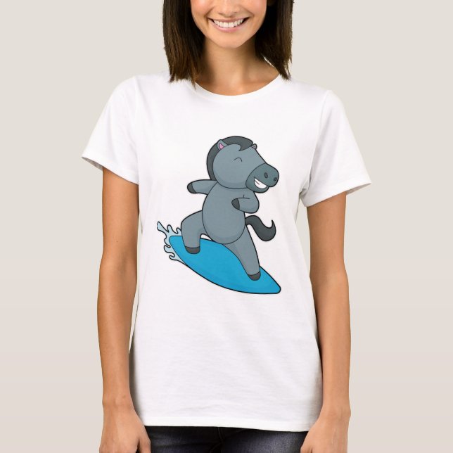 Horse Surfer Vatten sport T Shirt (Framsida)