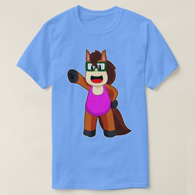 Horse Swimming Swimdräkt T Shirt (Design framsida)