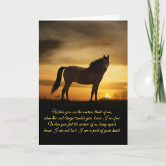 Horse Sympathy Andlig Dikt Card Kort