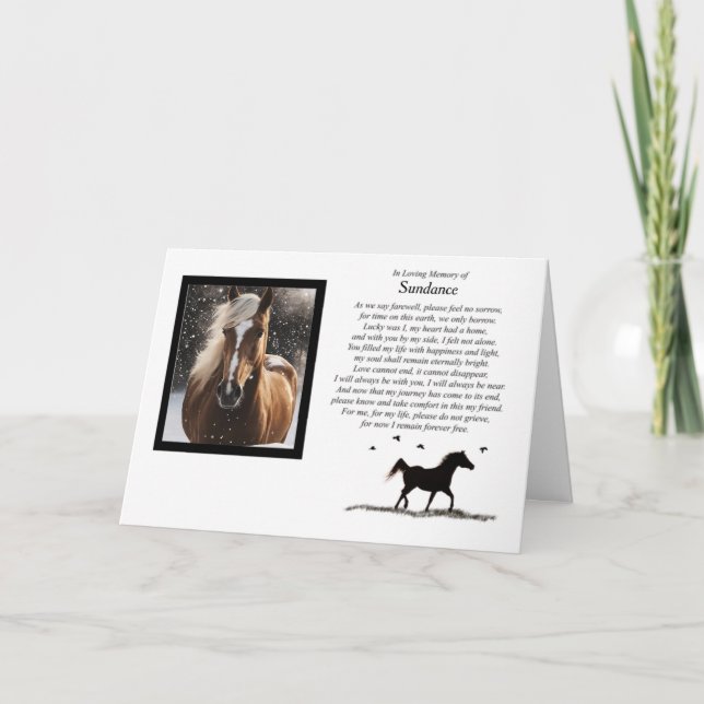 Horse Sympathy Anpassningsbar Photo and Namn Kort (Framsida)