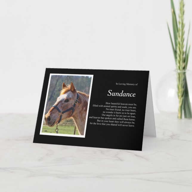 Horse Sympathy Anpassningsbar Photo och Namn Andli Kort (Framsida)