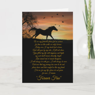 Horse Sympathy Card, förlust av Horse Andlig Dikt Kort