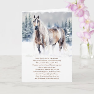 Horse Sympathy Loss med Andlig Dikt Kort
