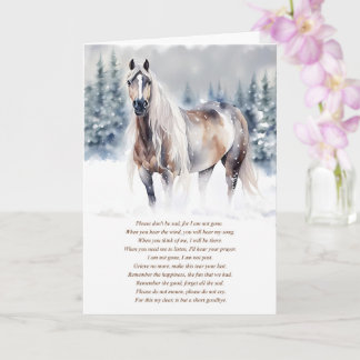 Horse Sympathy Loss med Andlig Dikt Kort