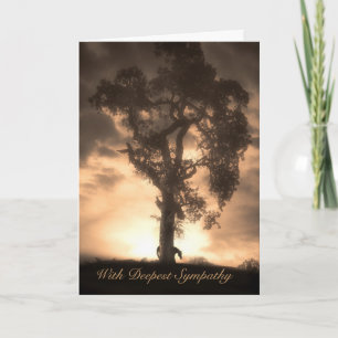 Horse Sympathy Sepia Horse and Oak Träd Kort