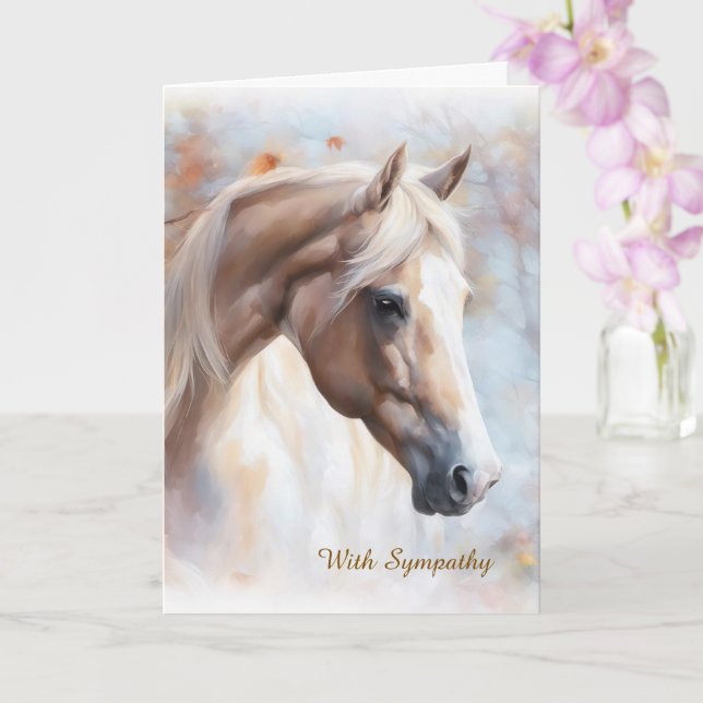 Horse Sympathy with Beautiful Horse Condolences Kort (Orkide)
