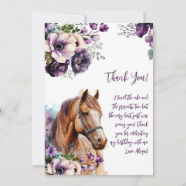 Horse Tack Lila blommor Kort