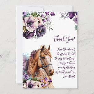 Horse Tack Lila blommor Kort
