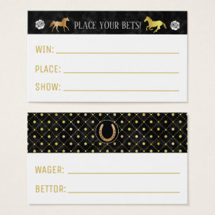 Horse Tävla Derby Wager Betting Slip Party Games Visitkort