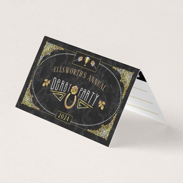 Horse Tävla Derby Wager Betting Slip Party Games Visitkort (Framsida)