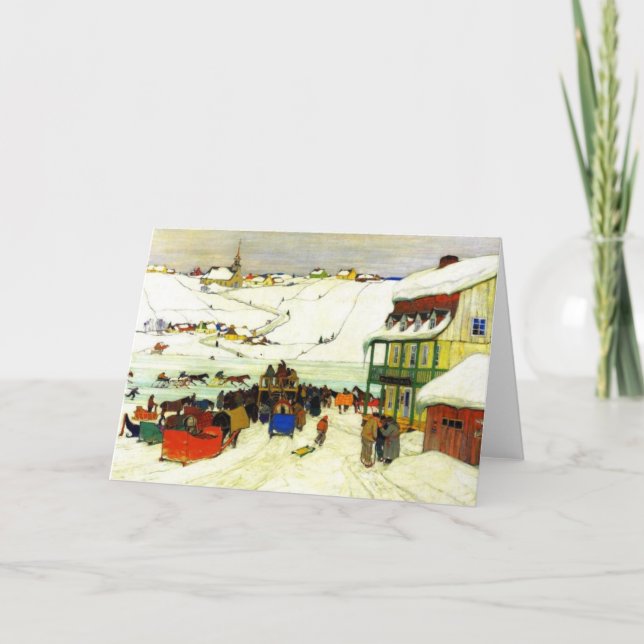 Horse Tävla i Winter Clarence Gagnon - Hälsning Kort (Framsida)