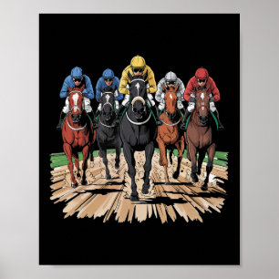 Horse Tävla Jockey Racer Der Poster