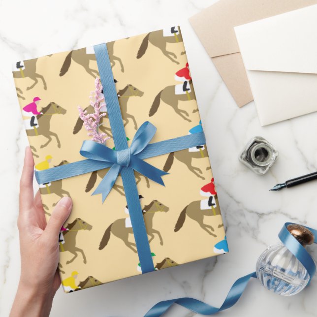 Horse Tävla Jockeys Mönster Presentpapper (Gifting)