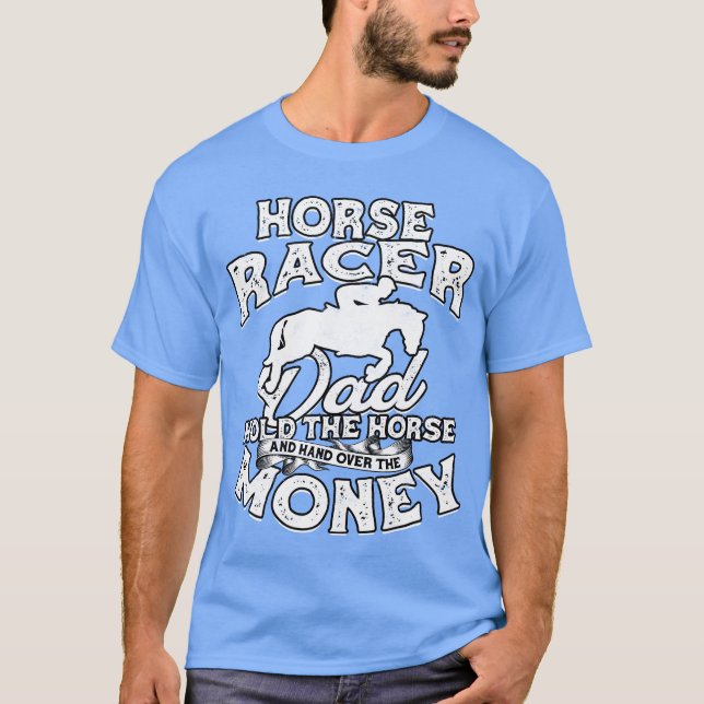Horse Tävla Pappa Equestrian Horseback Racer T Shirt (Framsida)