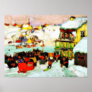 Horse Tävling i Winter av Clarence Gagnon Poster
