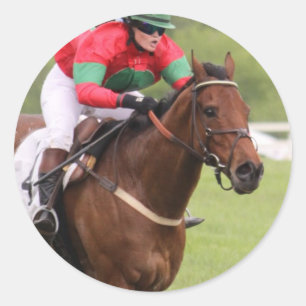 Horse Tävling Stickers Runt Klistermärke