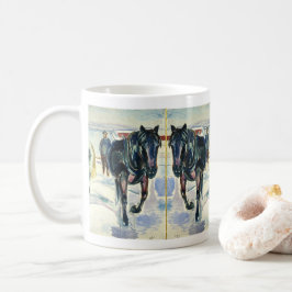 Horse Team i Snö av Edvard Munch Kaffemugg