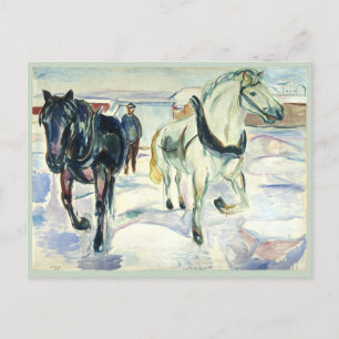 Horse Team i Snö av Edvard Munch Vykort
