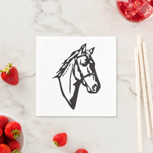Horse Teckning Pappra Napkins Pappersservett