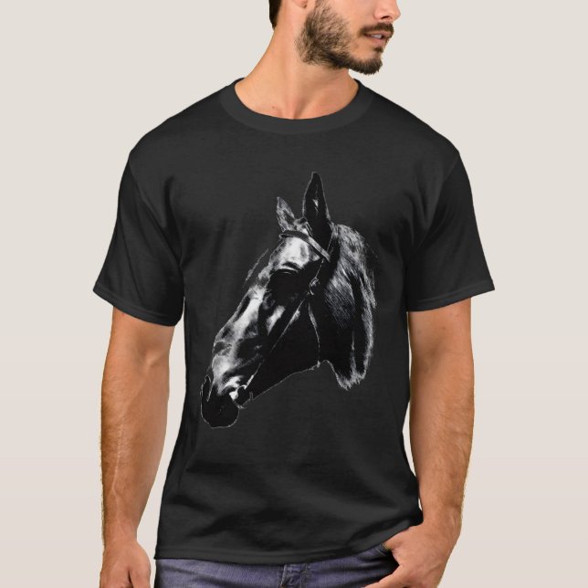 Horse Teckning-teckningskort T Shirt (Framsida)