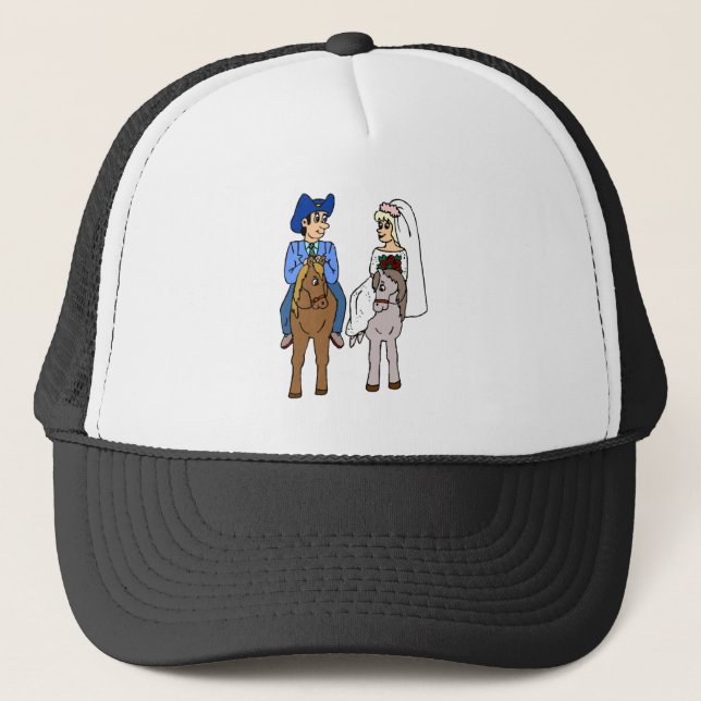 Horse Theme Bröllop Bride Groom från Equestrian Br Keps (Framsida)