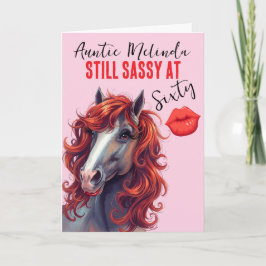 Horse Themed Sassy at 60 Birthday Card Kort