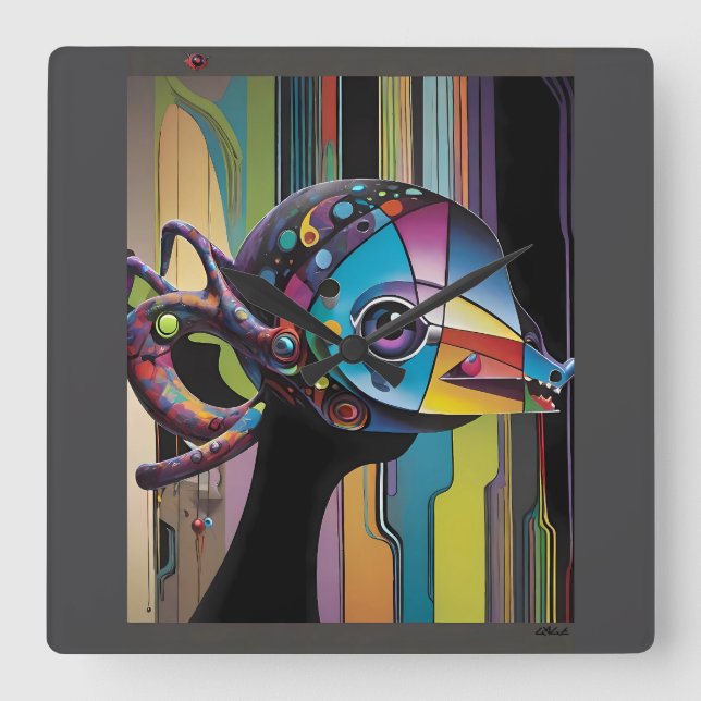 Horse Thief Fyrkantig Klocka (Framsida)